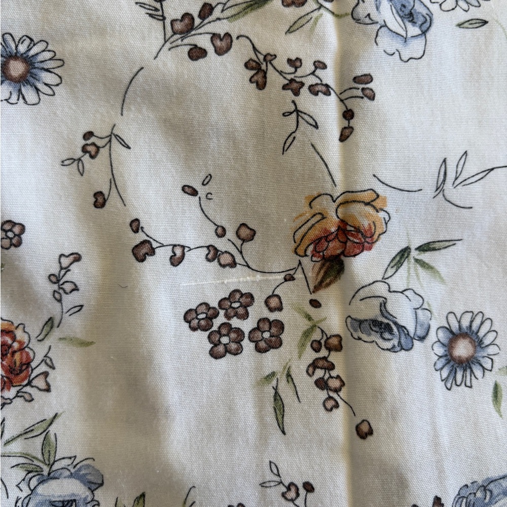 Vintage Cabrais White Blue Orange Floral Collared Button Up Grandmacore Shirt 22 - Picture 8 of 8